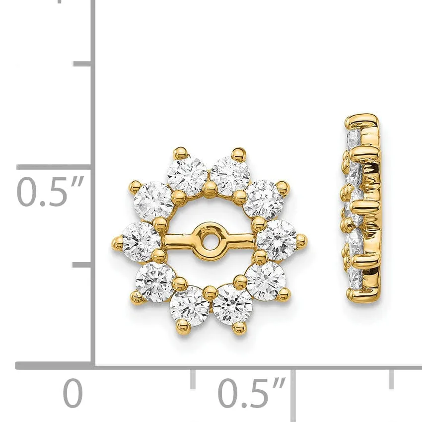 14k Yellow Gold 1 Carat Diamond Earring Jackets