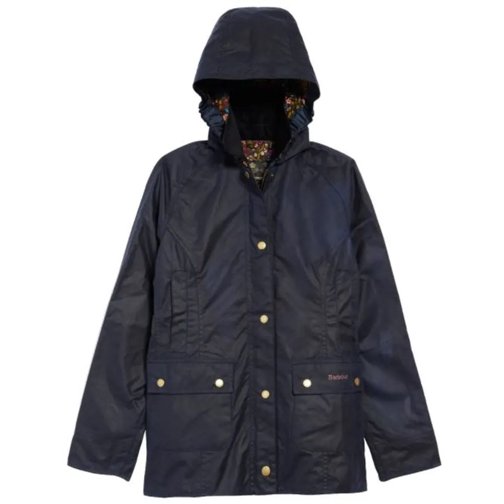 Barbour Girl's Hooded Beadnell Wax Jacket