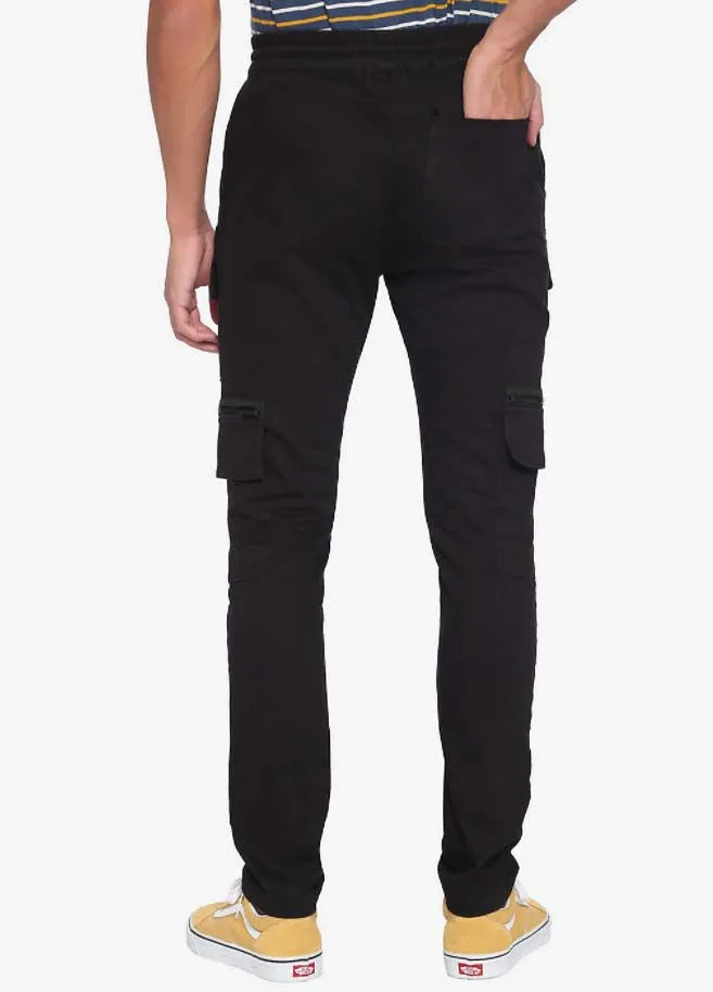 Black Zipper Jogger Pants