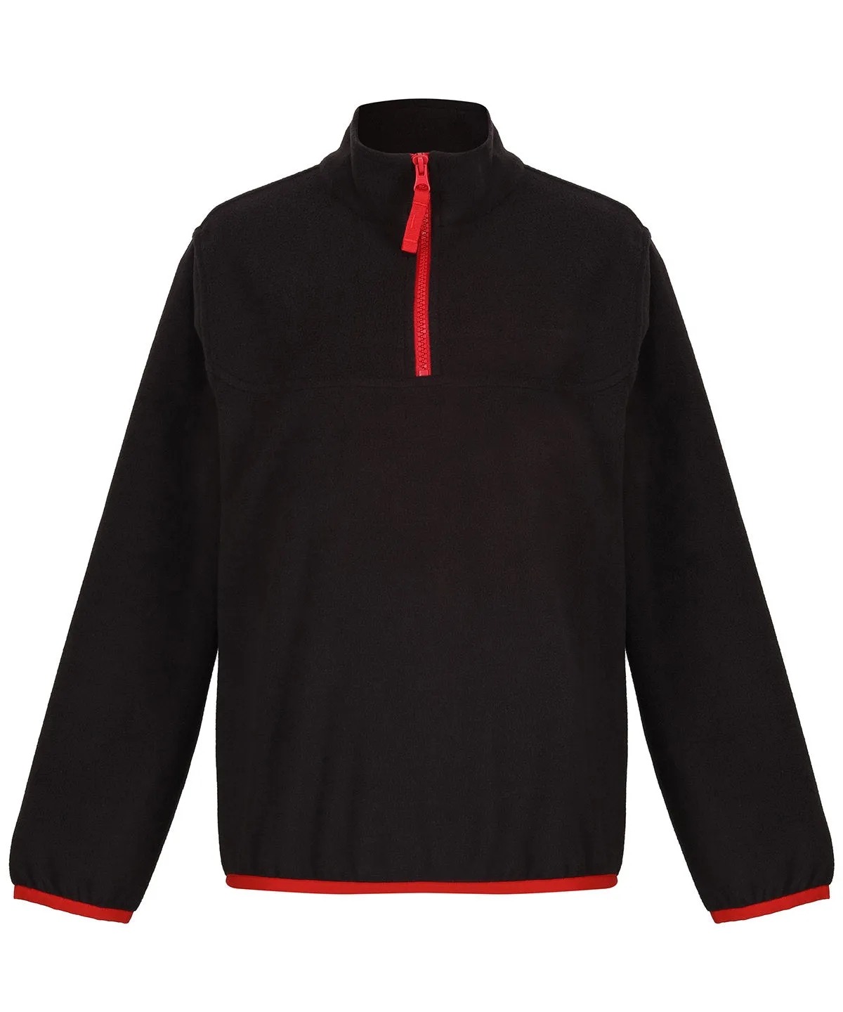 Black/Classic Red - Kids half-zip microfleece