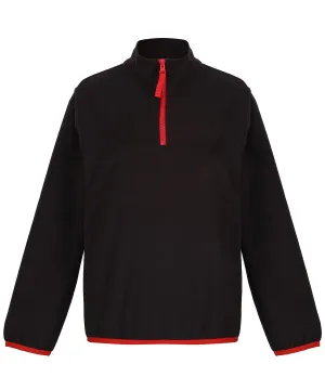 Black/Classic Red - Kids half-zip microfleece