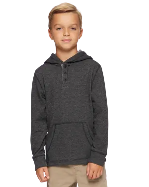 BOYS HERO STRETCH KNIT HOODED HENLEY