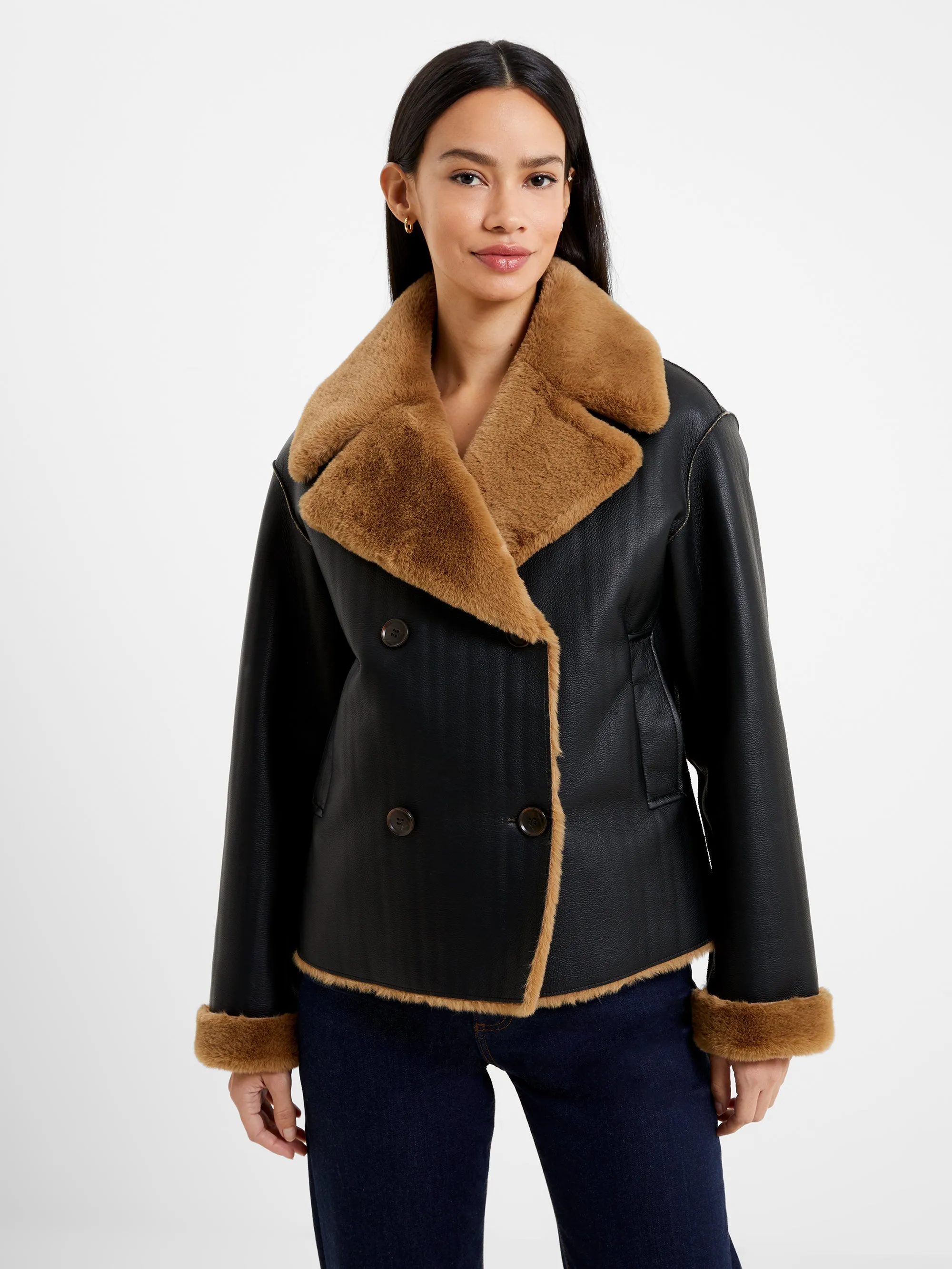 Cerys PU Faux Fur Jacket