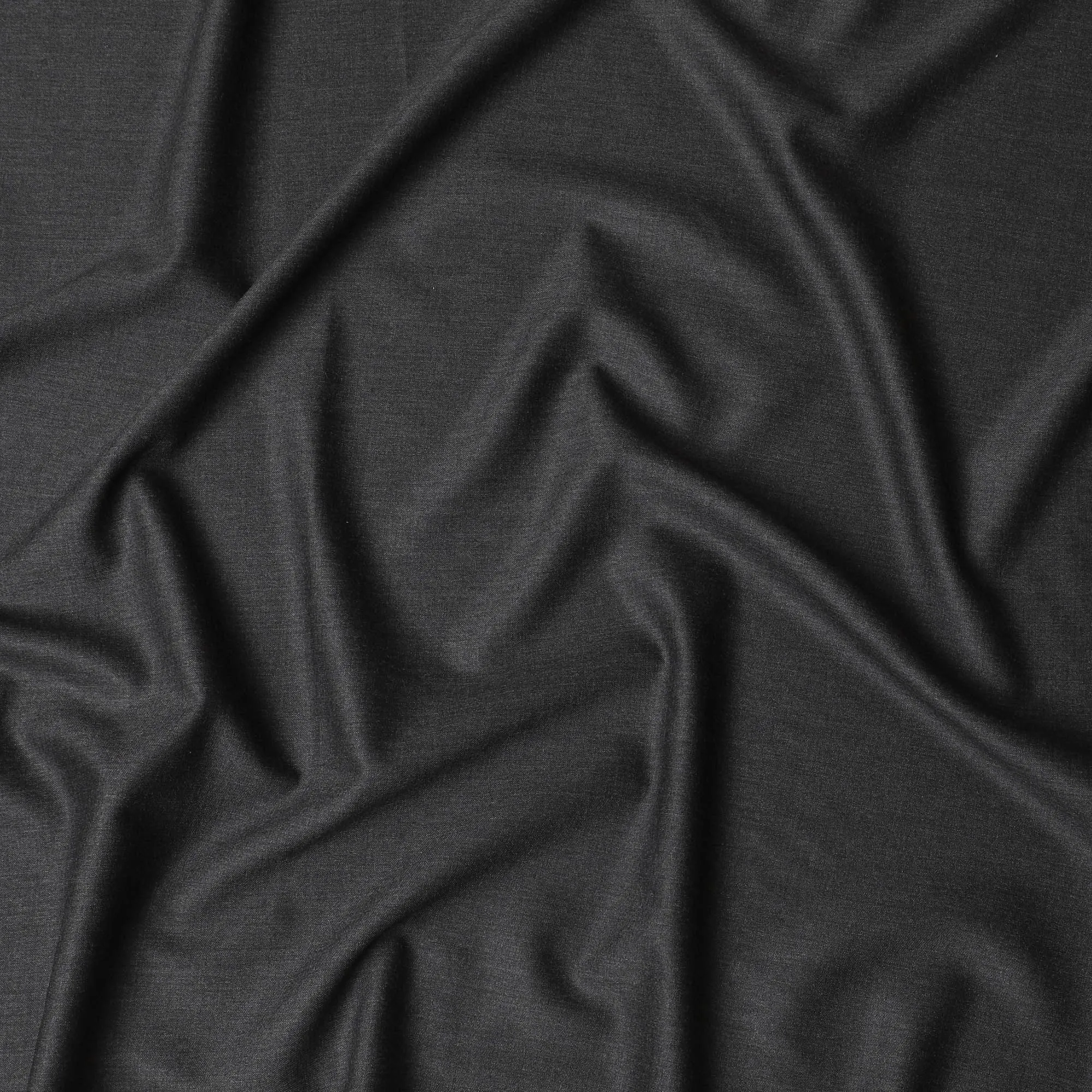 Charcoal Textured Wool Suiting Fabric - 150cm Width, 3.5 Mtrs Piece, UK Crafted-D17763