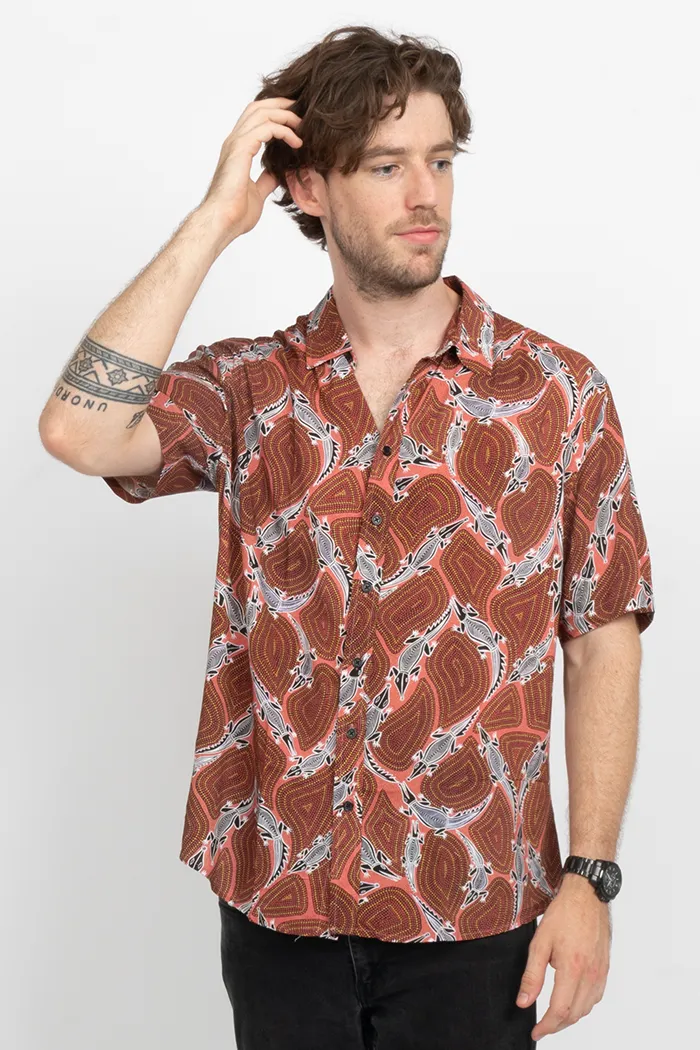 Croc Story Men's Button Up Shirt