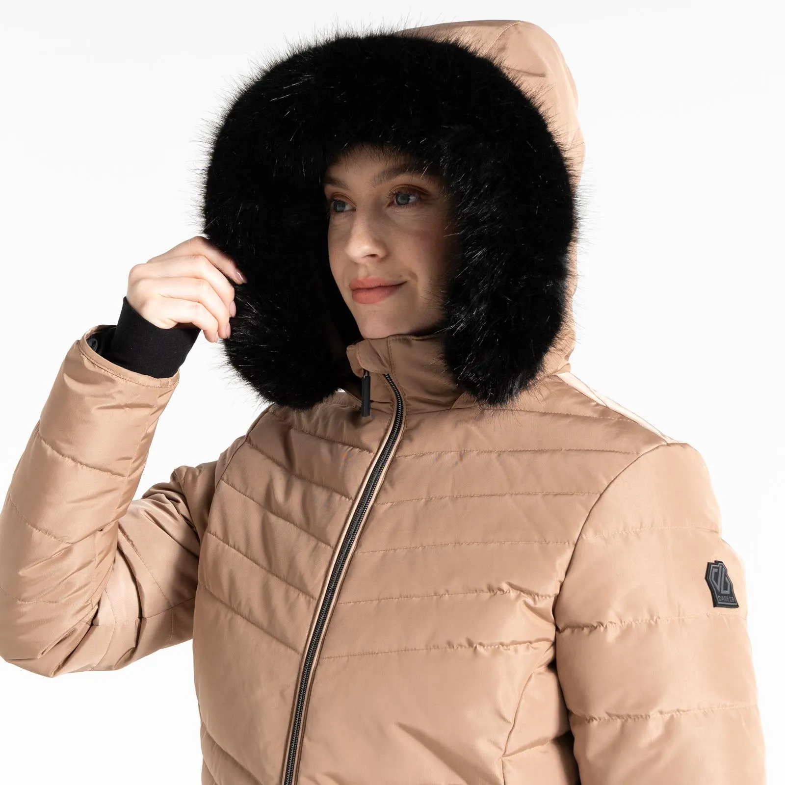 Dare 2b Womens Striking IV Faux Hood Waterproof Longline Jacket