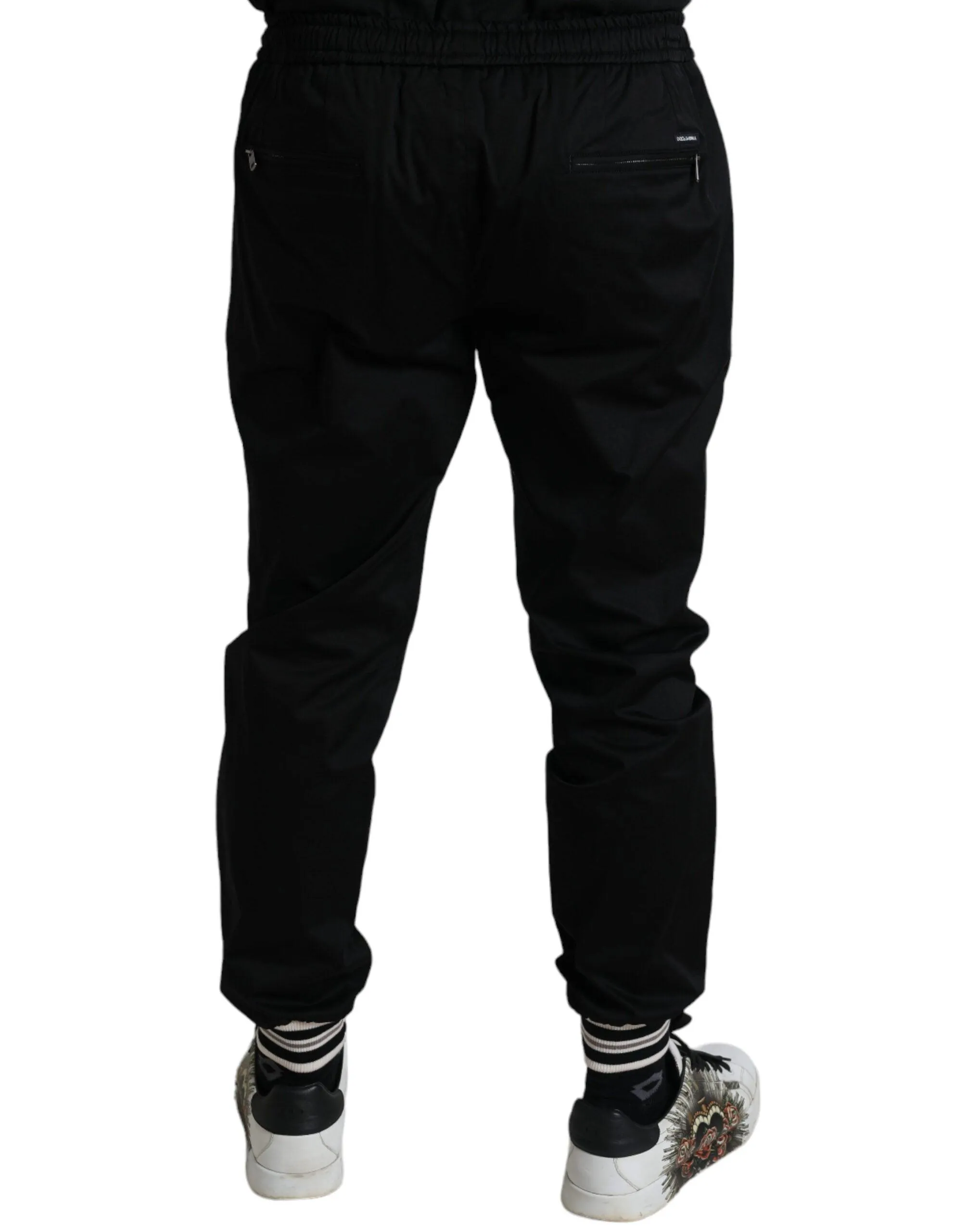 Dolce & Gabbana Black Cotton Blend Skinny Jogger Pants