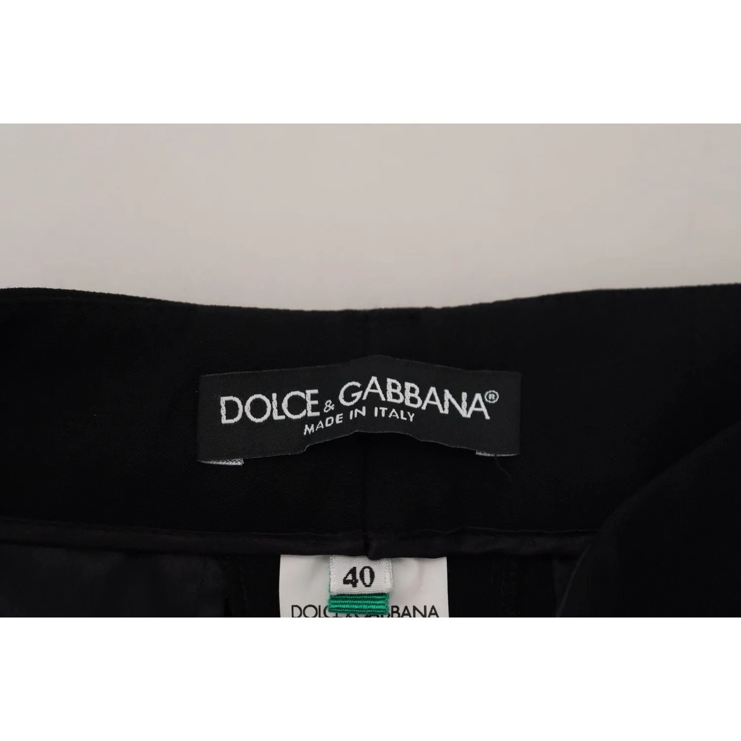 Dolce & Gabbana Elegant Black Wool-Silk Blend Trousers