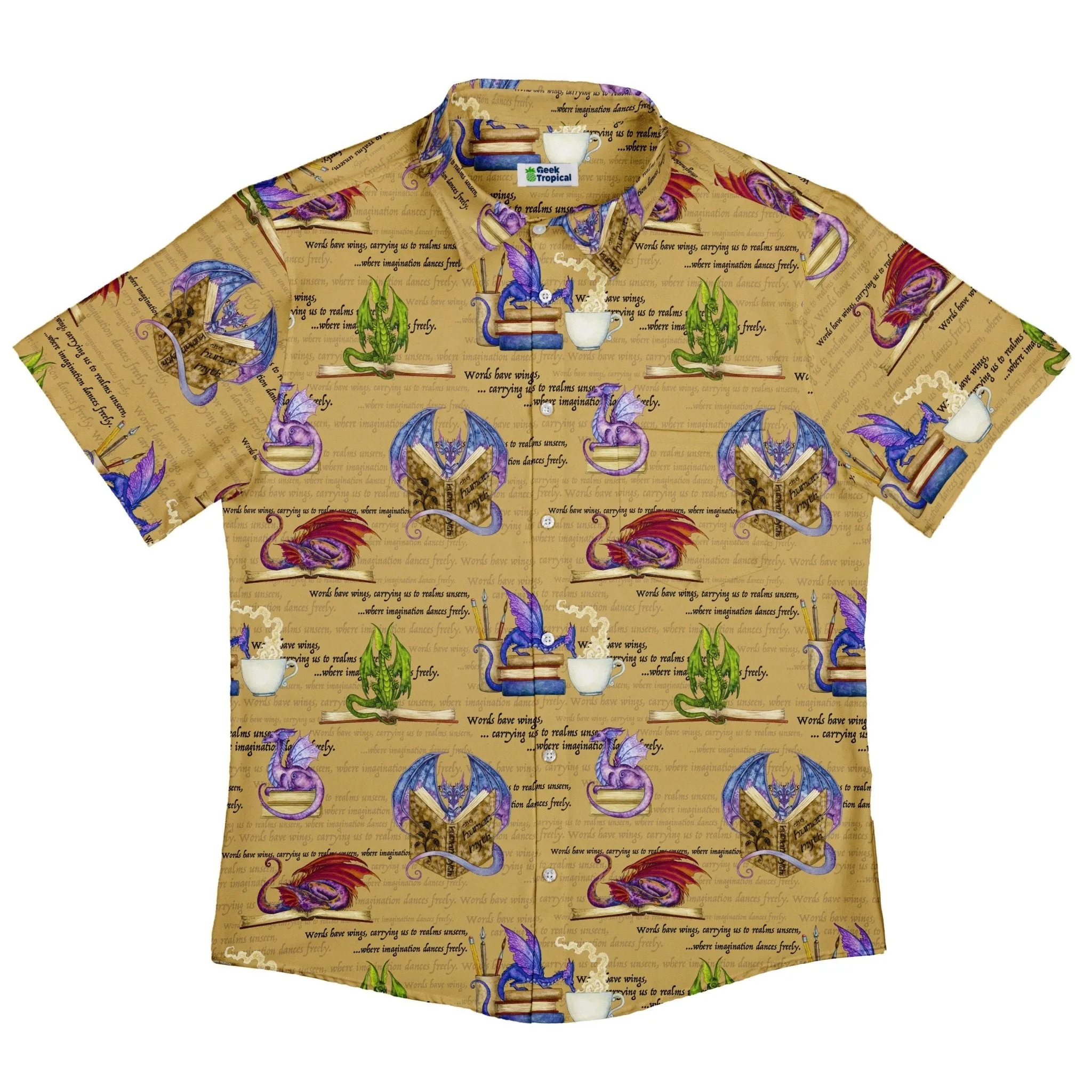 Dragon Bookworm Button Up Shirt