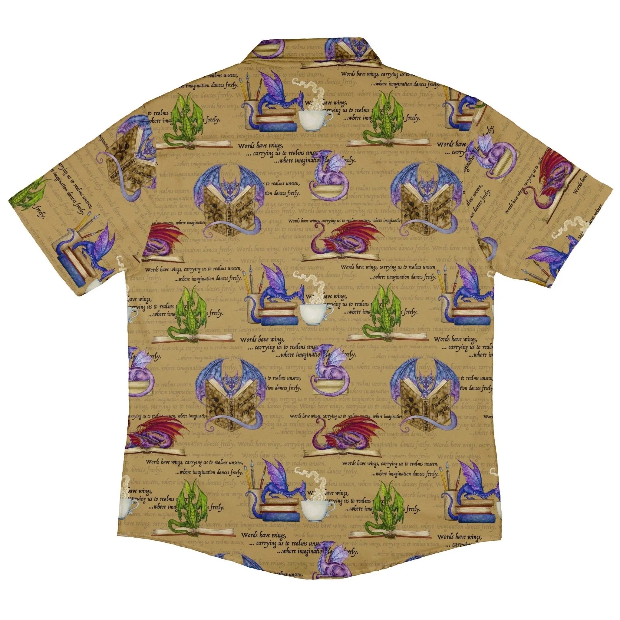 Dragon Bookworm Button Up Shirt