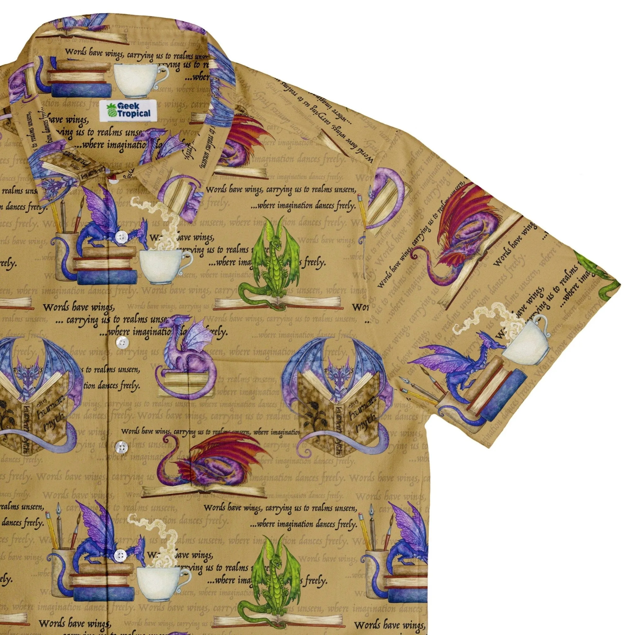 Dragon Bookworm Button Up Shirt