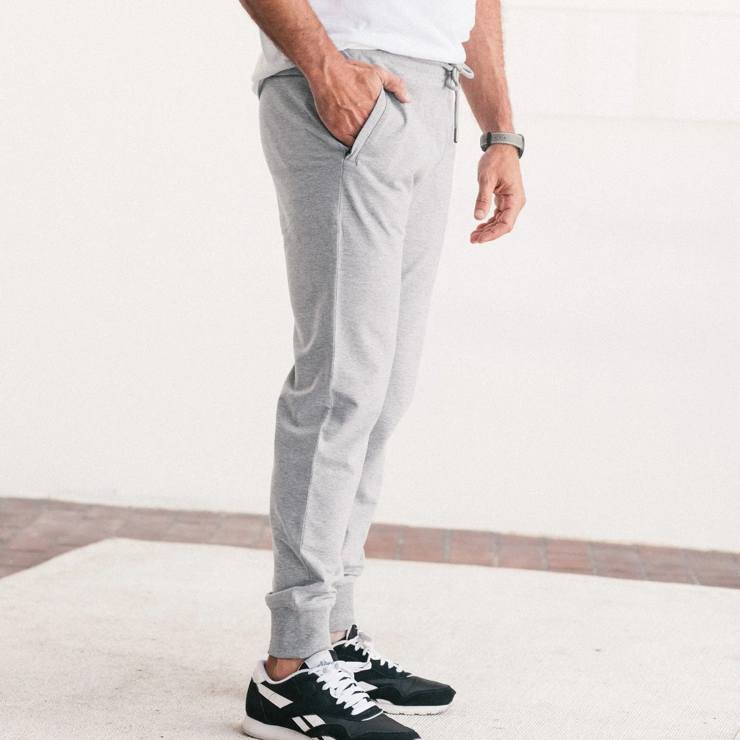 Essential Joggers –  Granite Gray Cotton French Terry