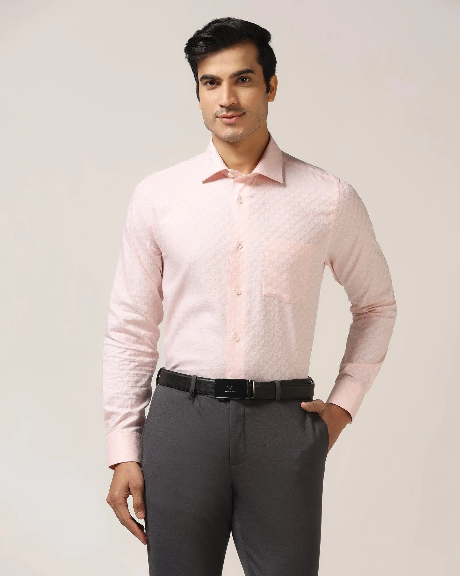 Formal Peach Printed Shirt - Page