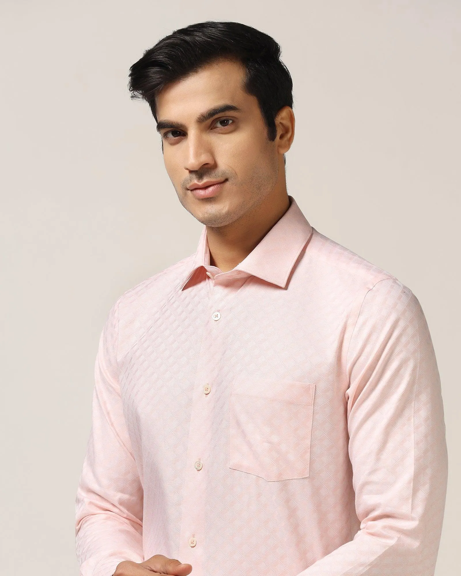 Formal Peach Printed Shirt - Page