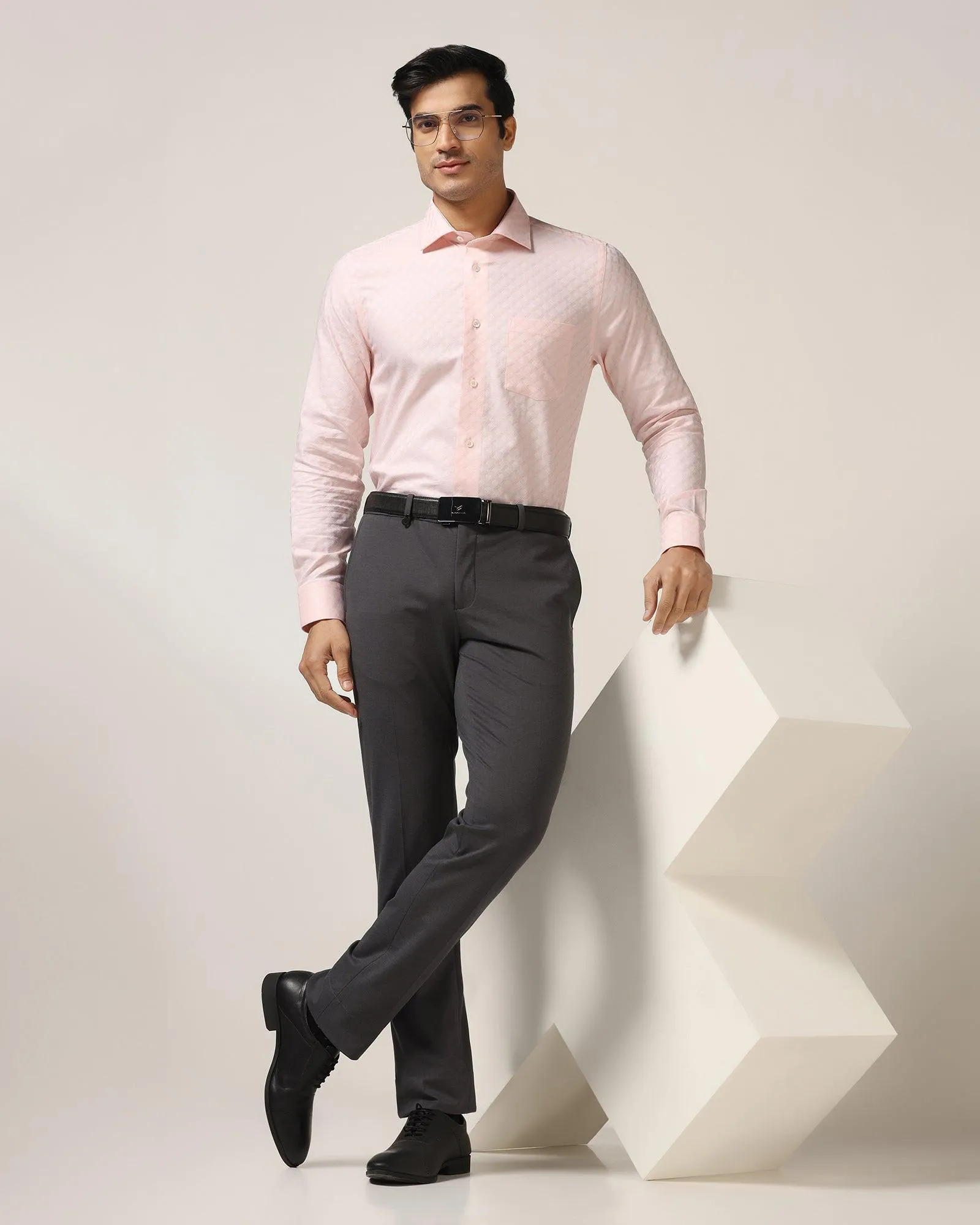 Formal Peach Printed Shirt - Page