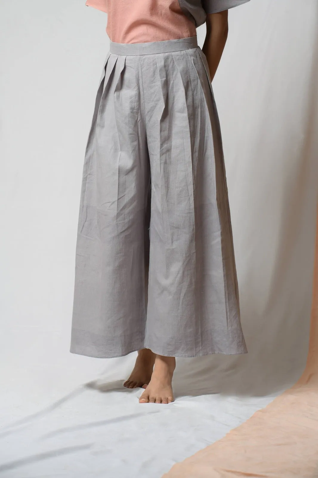 Grey Cotton Khadi Pants