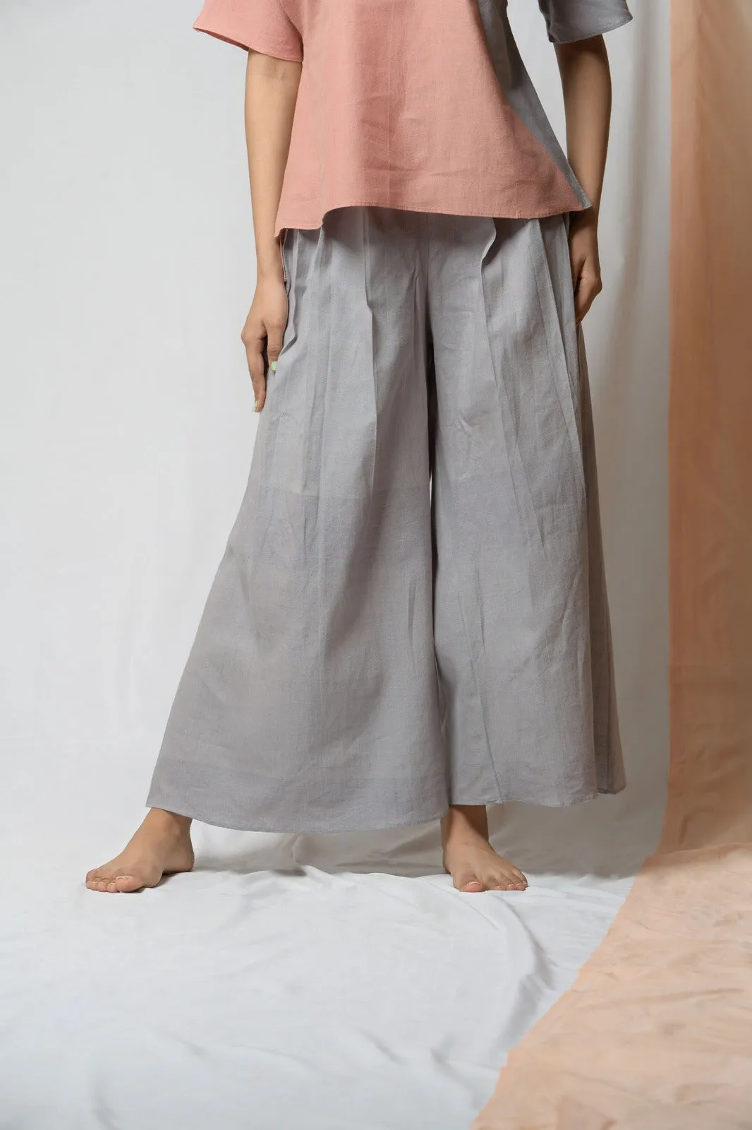 Grey Cotton Khadi Pants