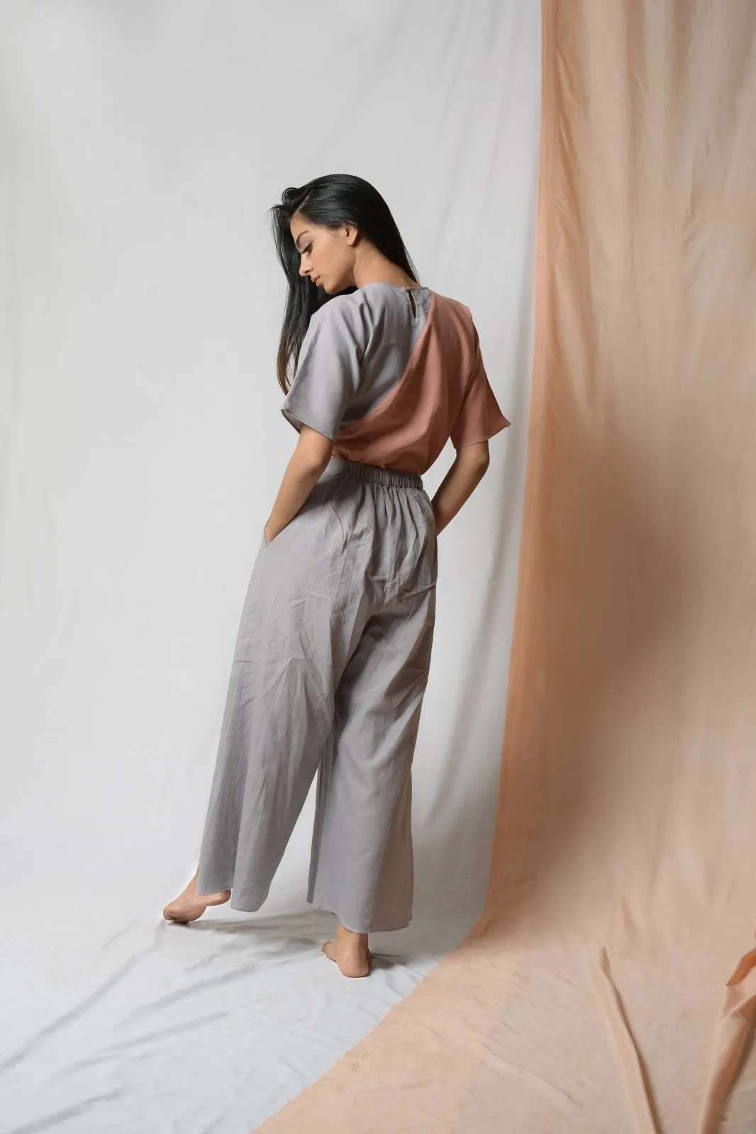 Grey Cotton Khadi Pants