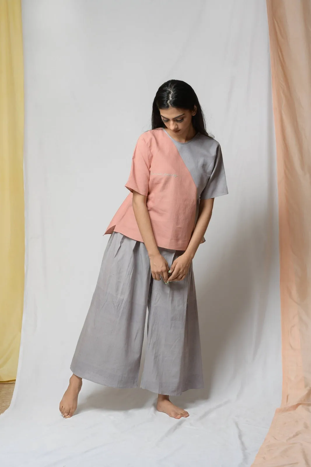 Grey Cotton Khadi Pants