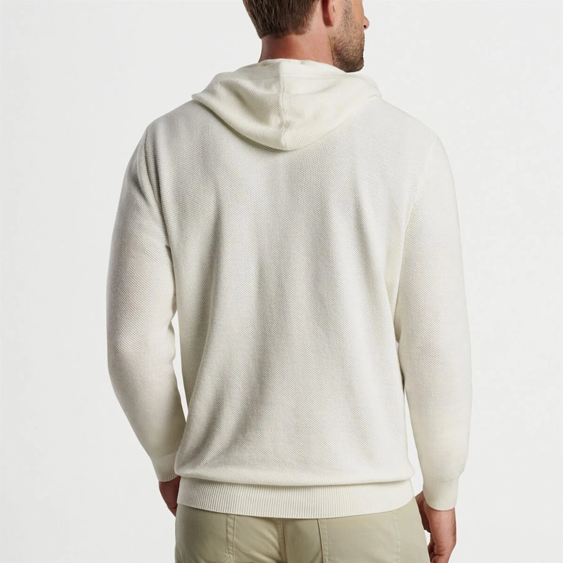 Hickory Henley Hoodie Sweater Almond - SS24