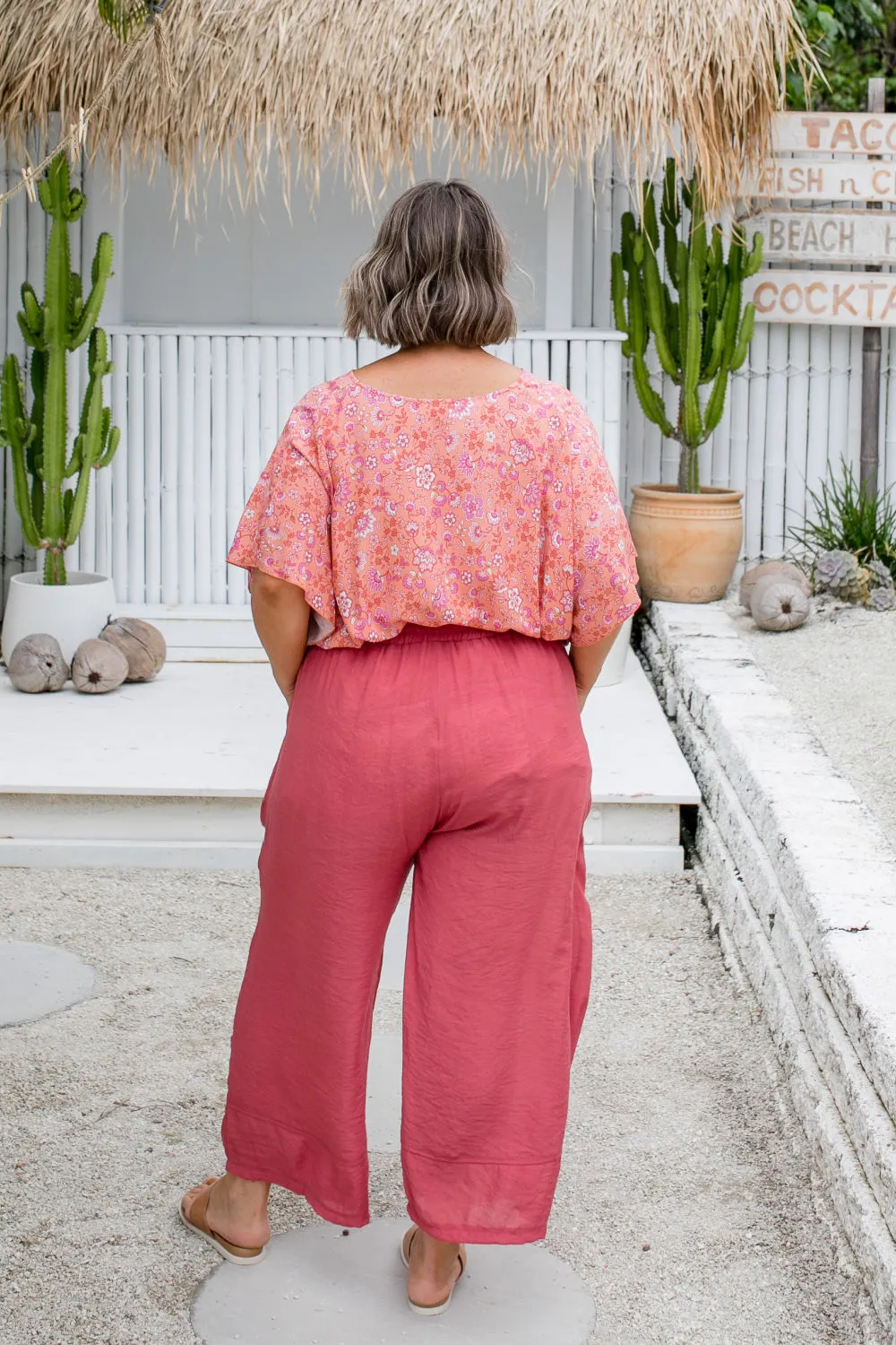 Long Relaxed Fit Pants - Terracotta