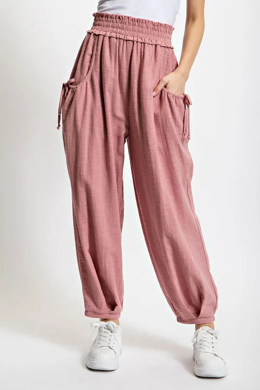 Lt Mauve Voluminous Relaxed Fit Pant