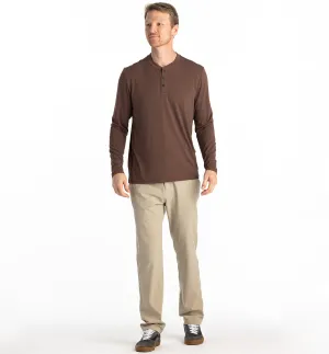 Men's Bamboo Flex Long Sleeve Henley - Mustang