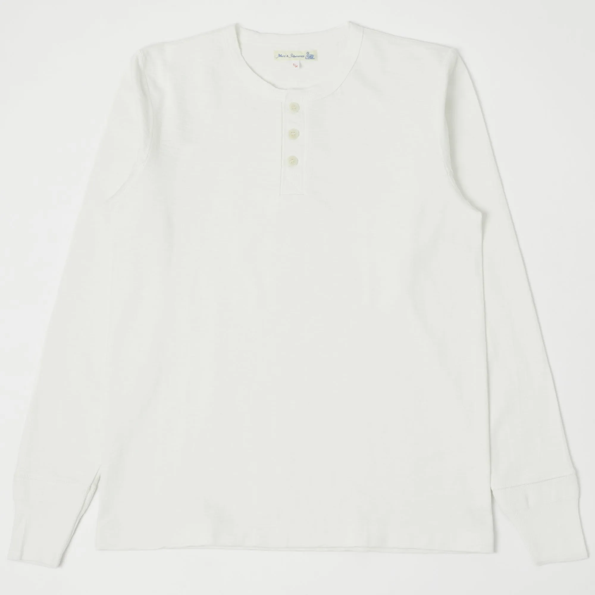 Merz b. Schwanen 2S04 Long Sleeve Henley - White