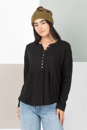 Monica Henley Top (Black)