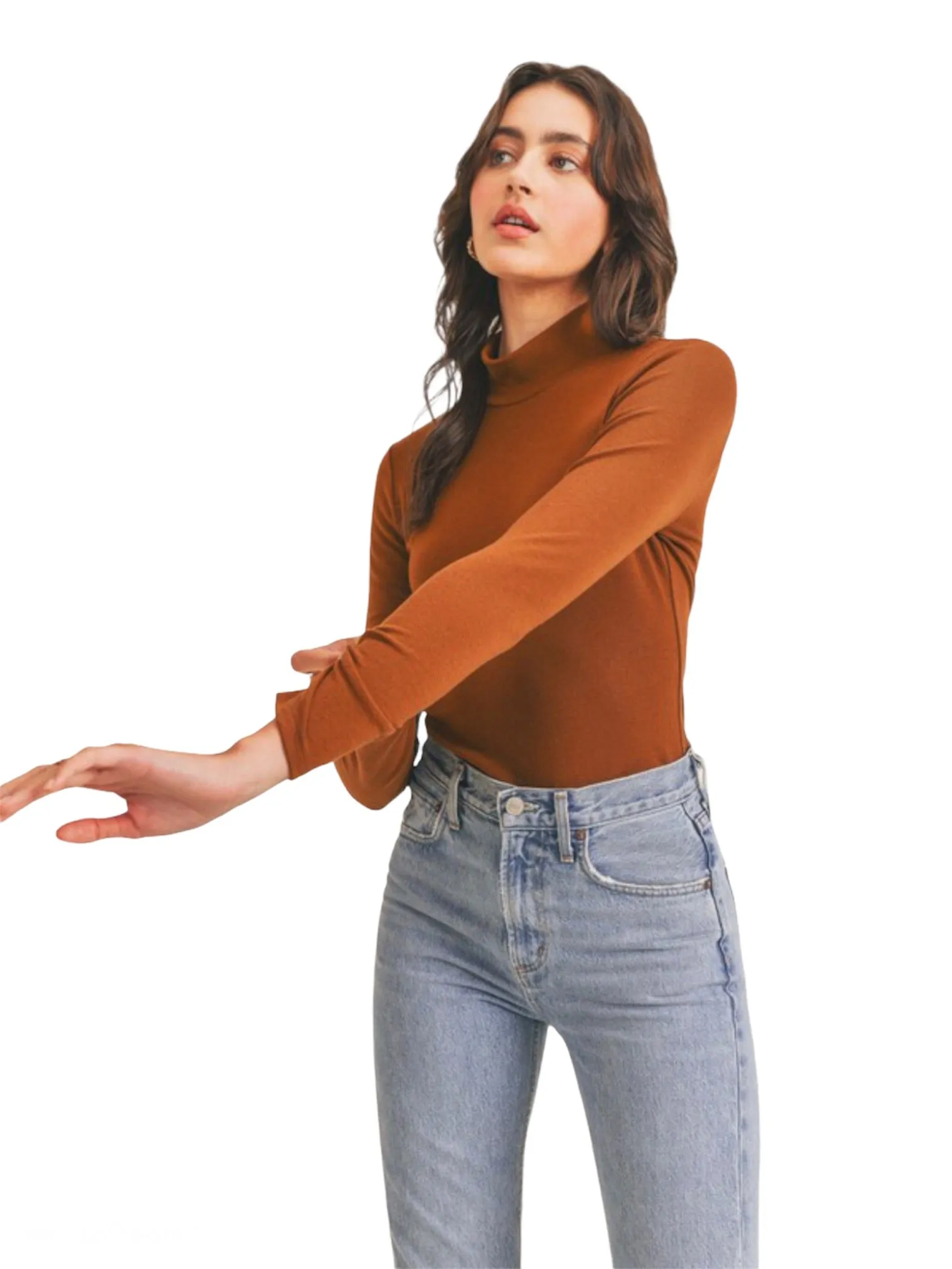 Mossy Mock-Neck Long Sleeve Top