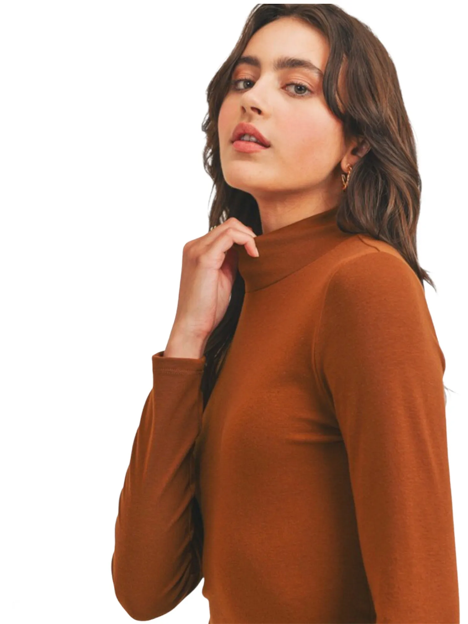 Mossy Mock-Neck Long Sleeve Top