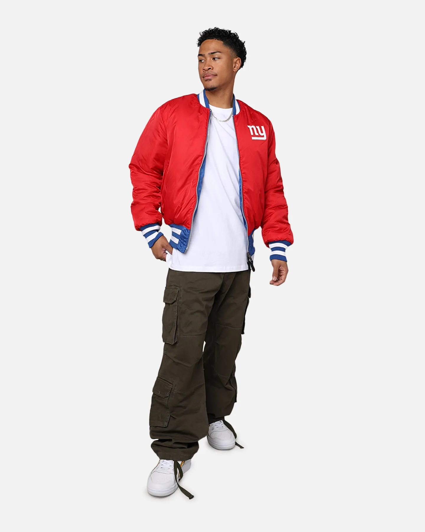 New Era X Alpha Series X NFL New York Giants MA-1 Bomber Jacket Royal/Red