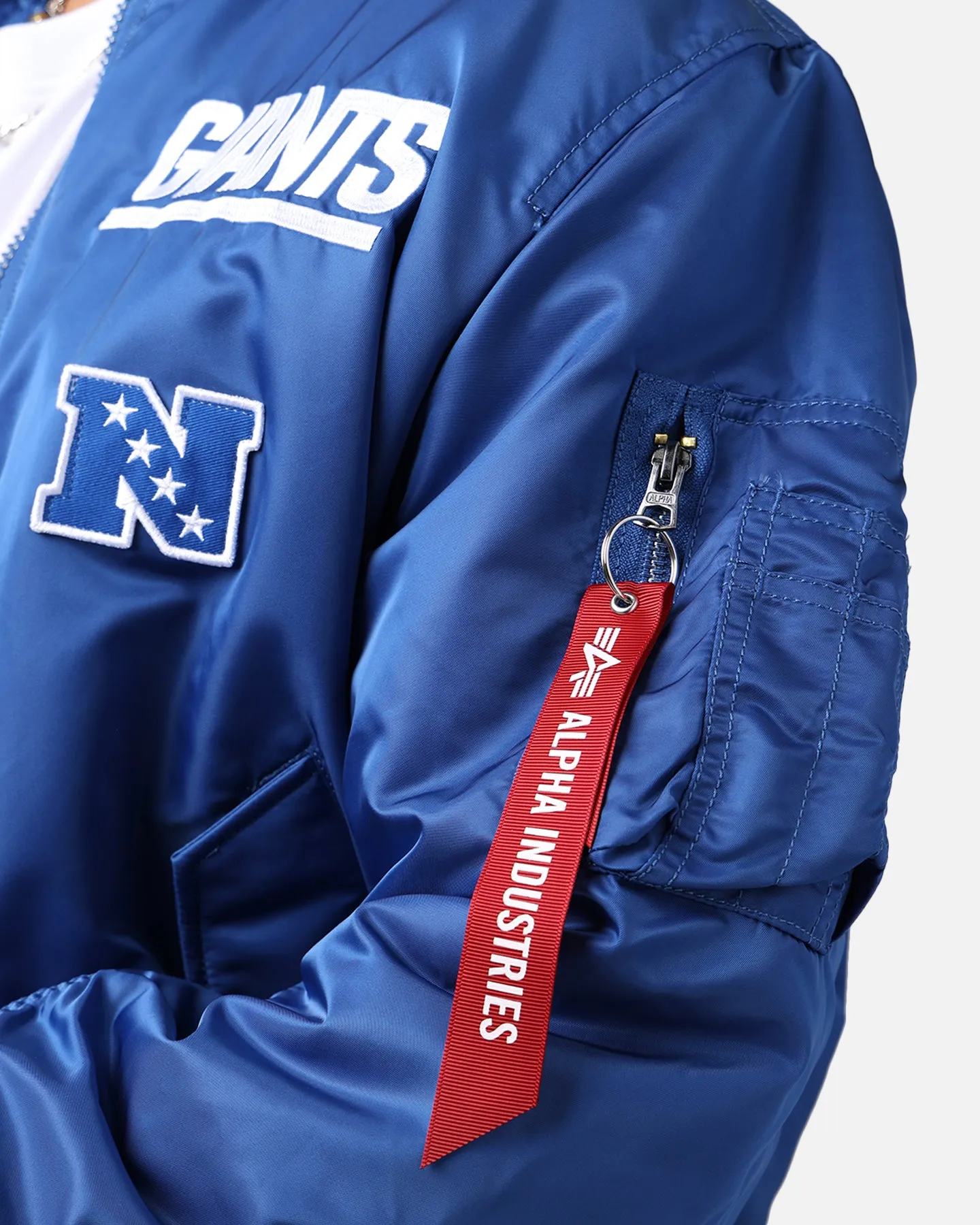 New Era X Alpha Series X NFL New York Giants MA-1 Bomber Jacket Royal/Red