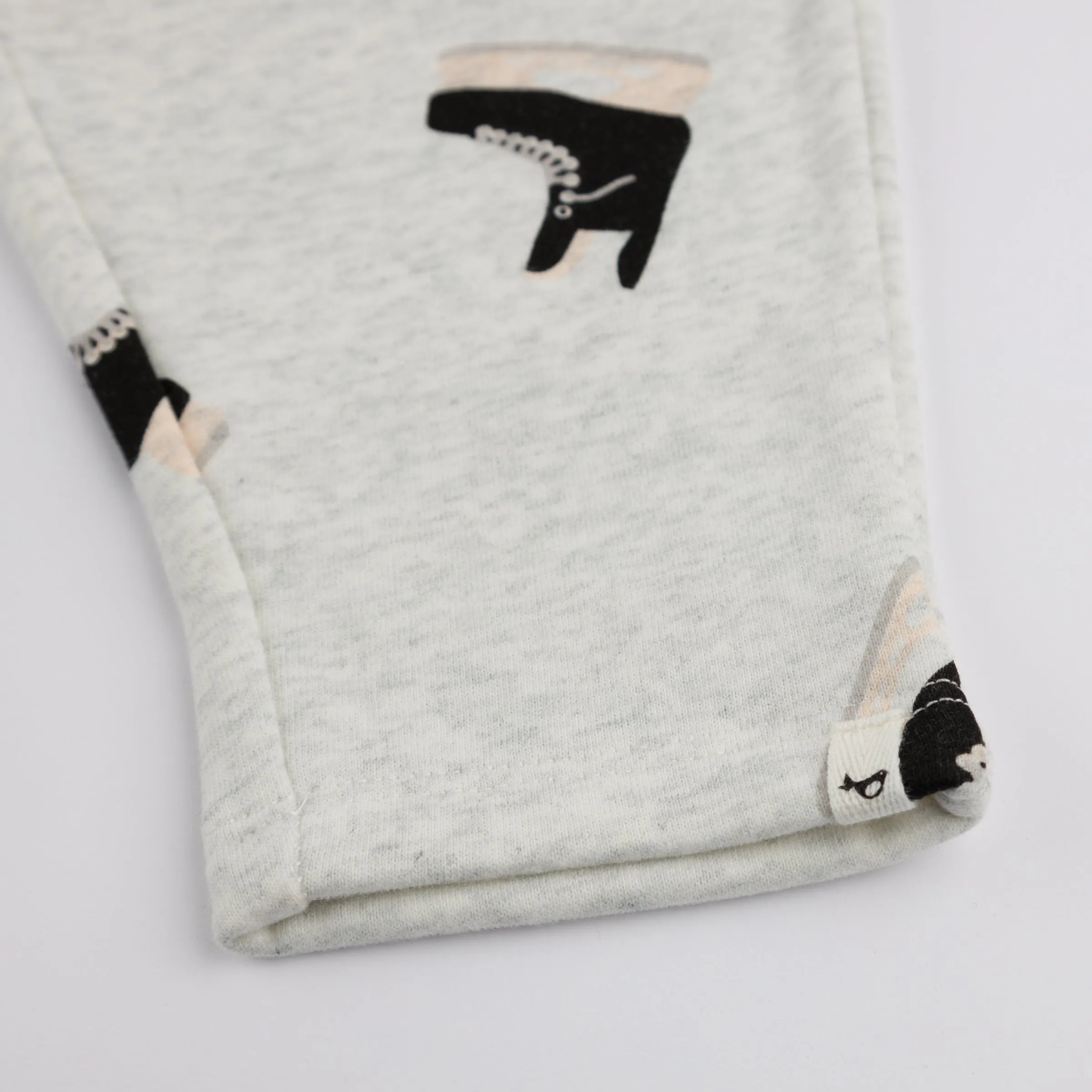 oh baby! Pocket Jogger - Hockey Skate Print - Heather Gray