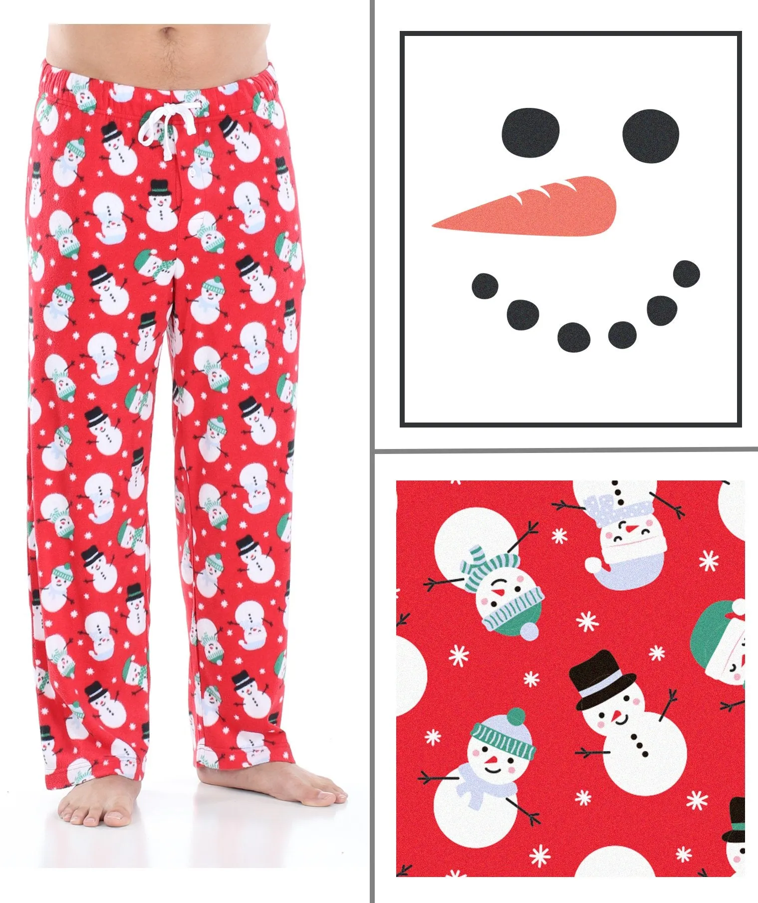 Our Family Pjs Holiday Family Matching Winter Fleece Snowman Pajama Sets