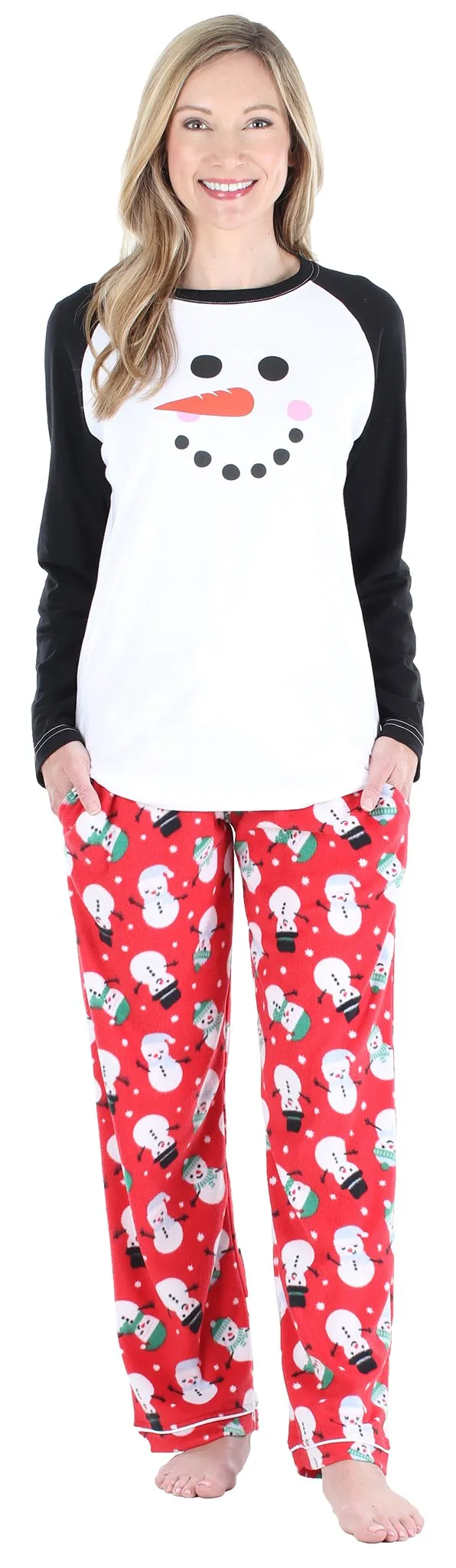 Our Family Pjs Holiday Family Matching Winter Fleece Snowman Pajama Sets