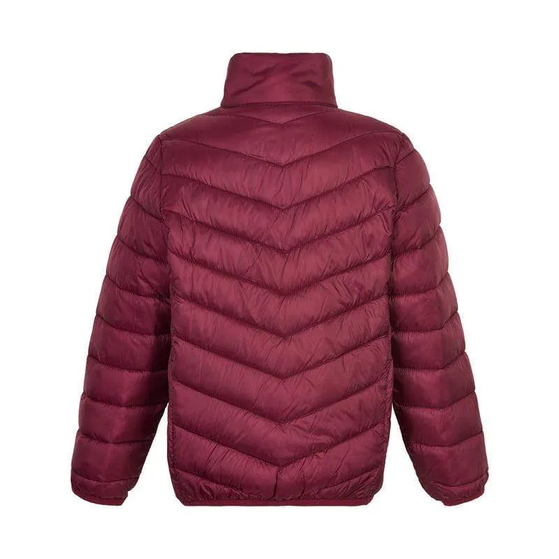 Quilted Packable Jacket: Beet Red