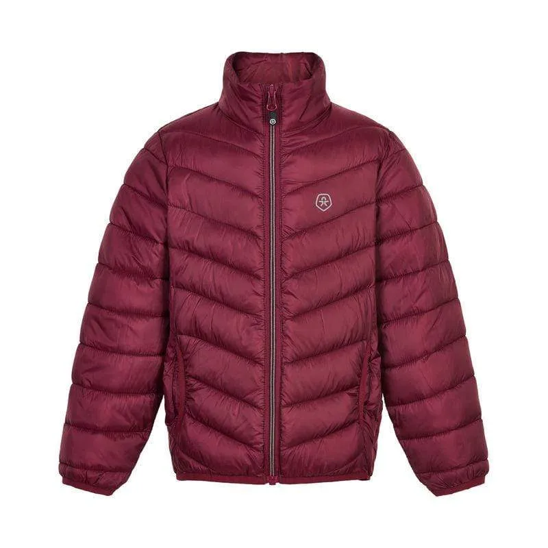 Quilted Packable Jacket: Beet Red