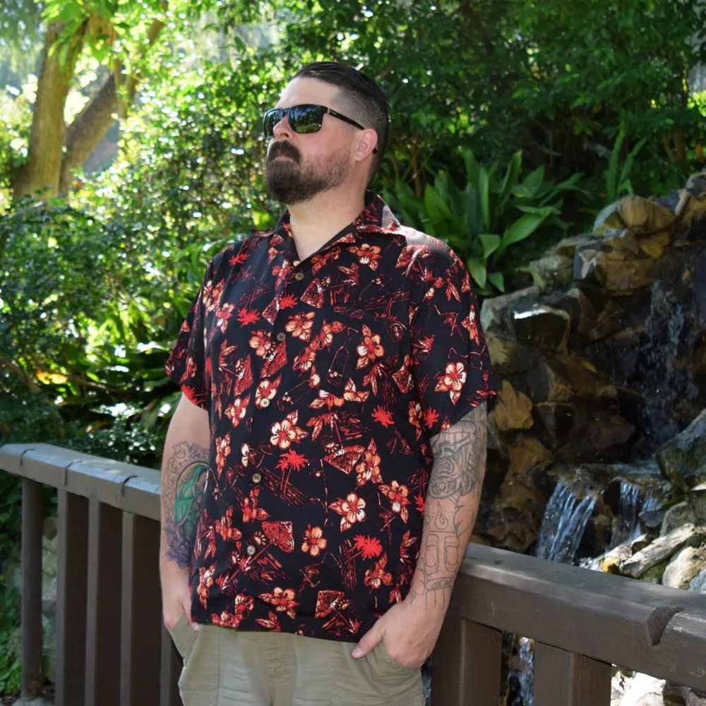 "Final Sale" Hibiscus Happy Hour Paradise Button-Up Shirt