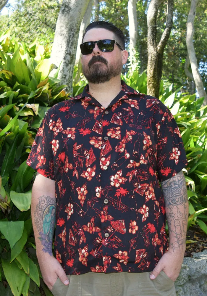 "Final Sale" Hibiscus Happy Hour Paradise Button-Up Shirt