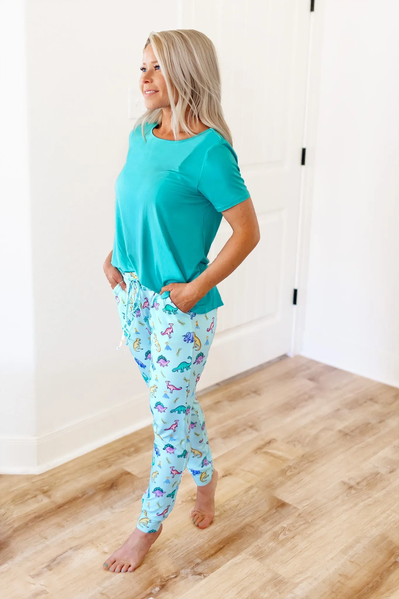 Rawr Your World Dinos & Dragonflies Women's Jogger Style PJ Pants