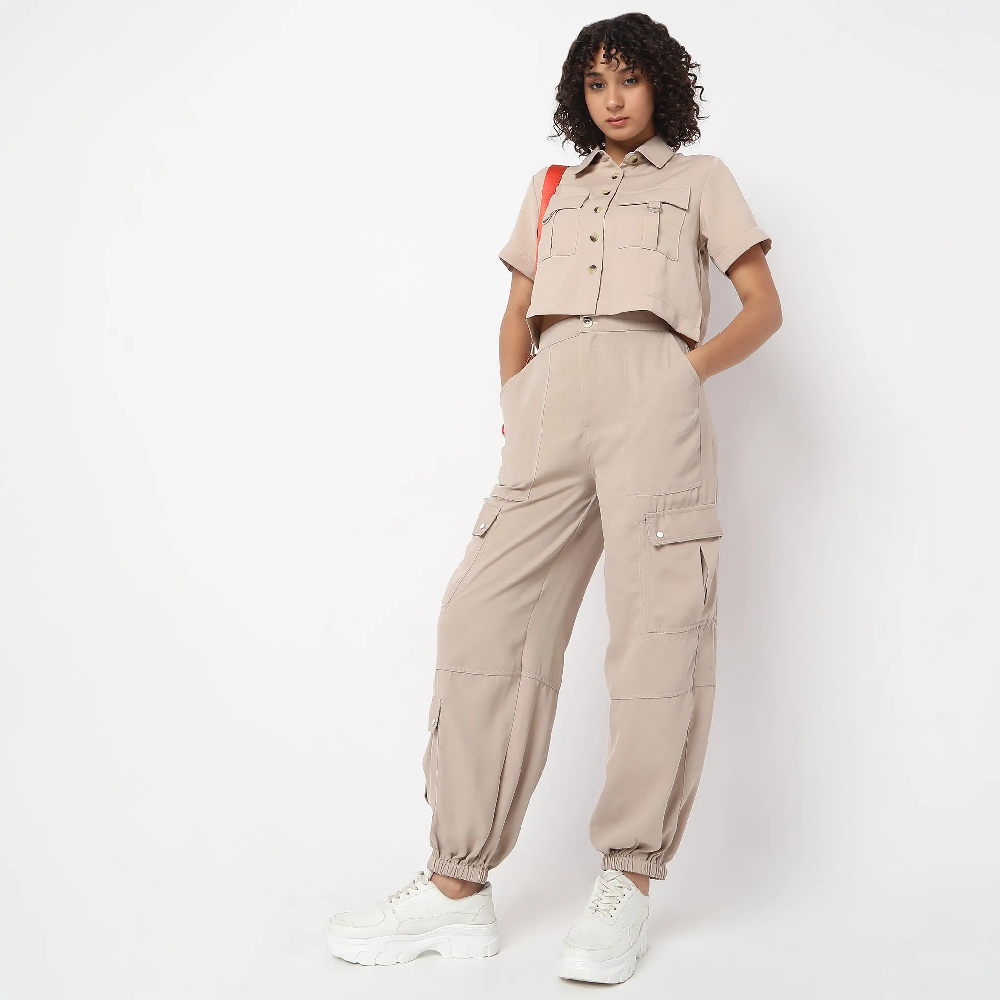 Relaxed Fit Mid Rise Cargos