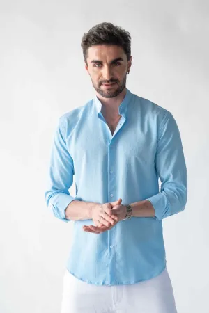 Ripple button up Ocean blue Shirt