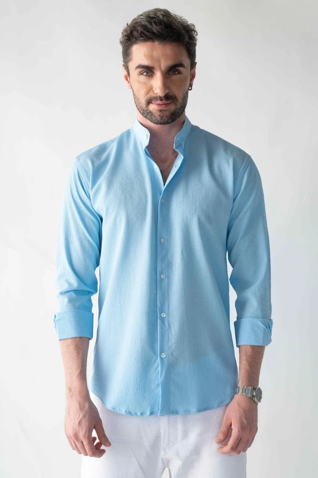 Ripple button up Ocean blue Shirt