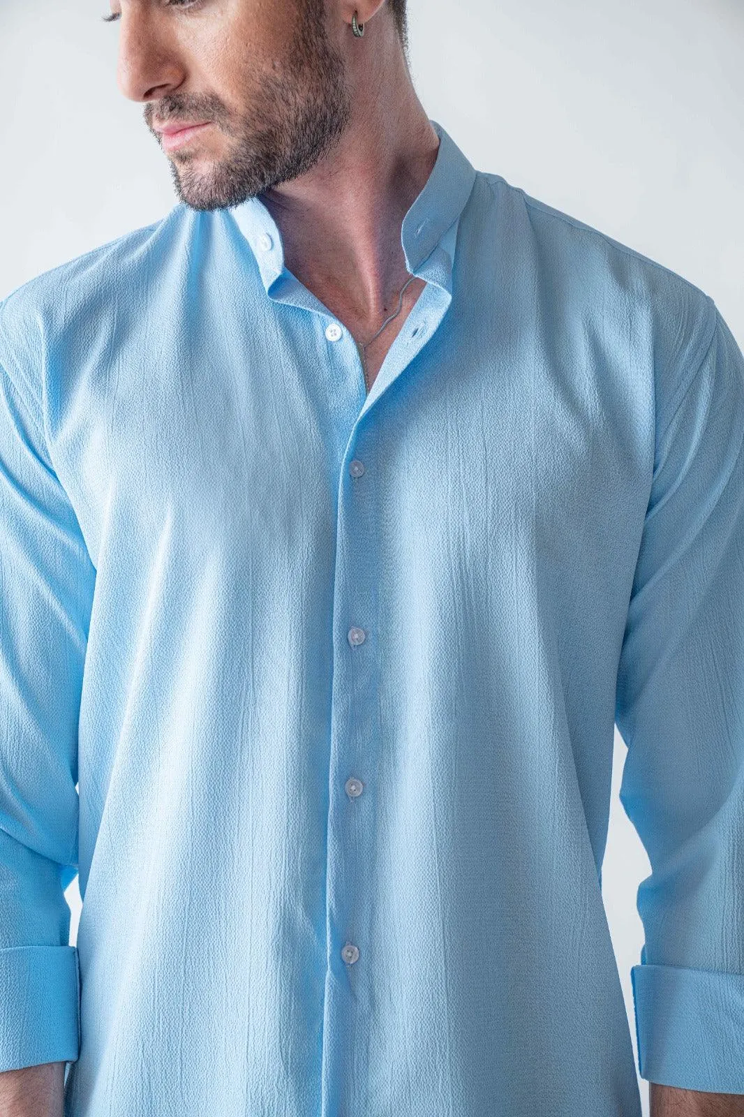 Ripple button up Ocean blue Shirt