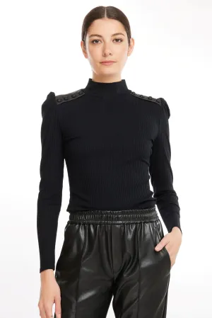 Rocky Black Button Top