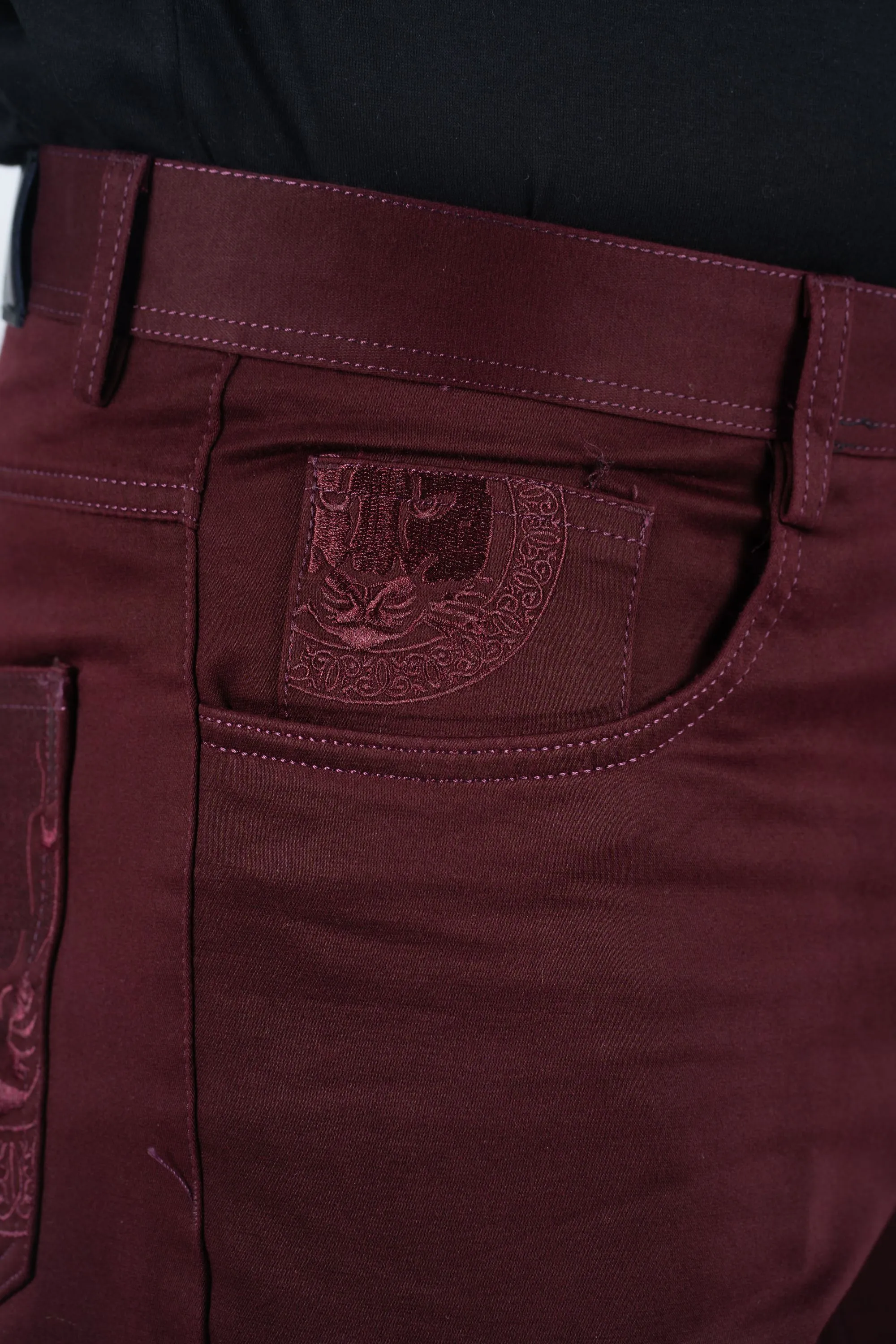 Slade Men's Burgundy Relaxed Fit Stretch Pants