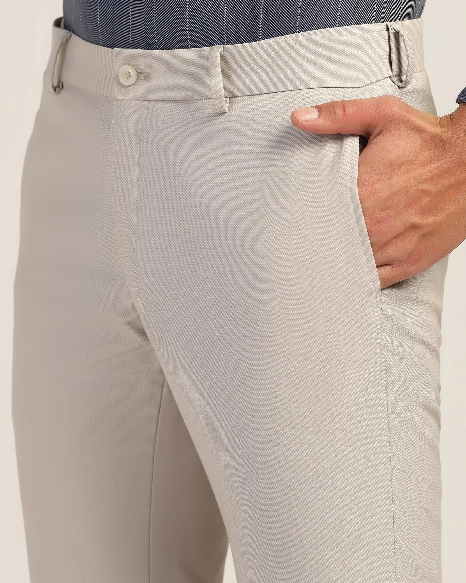 Slim Comfort B-95 Formal Beige Textured Trouser - Mazda