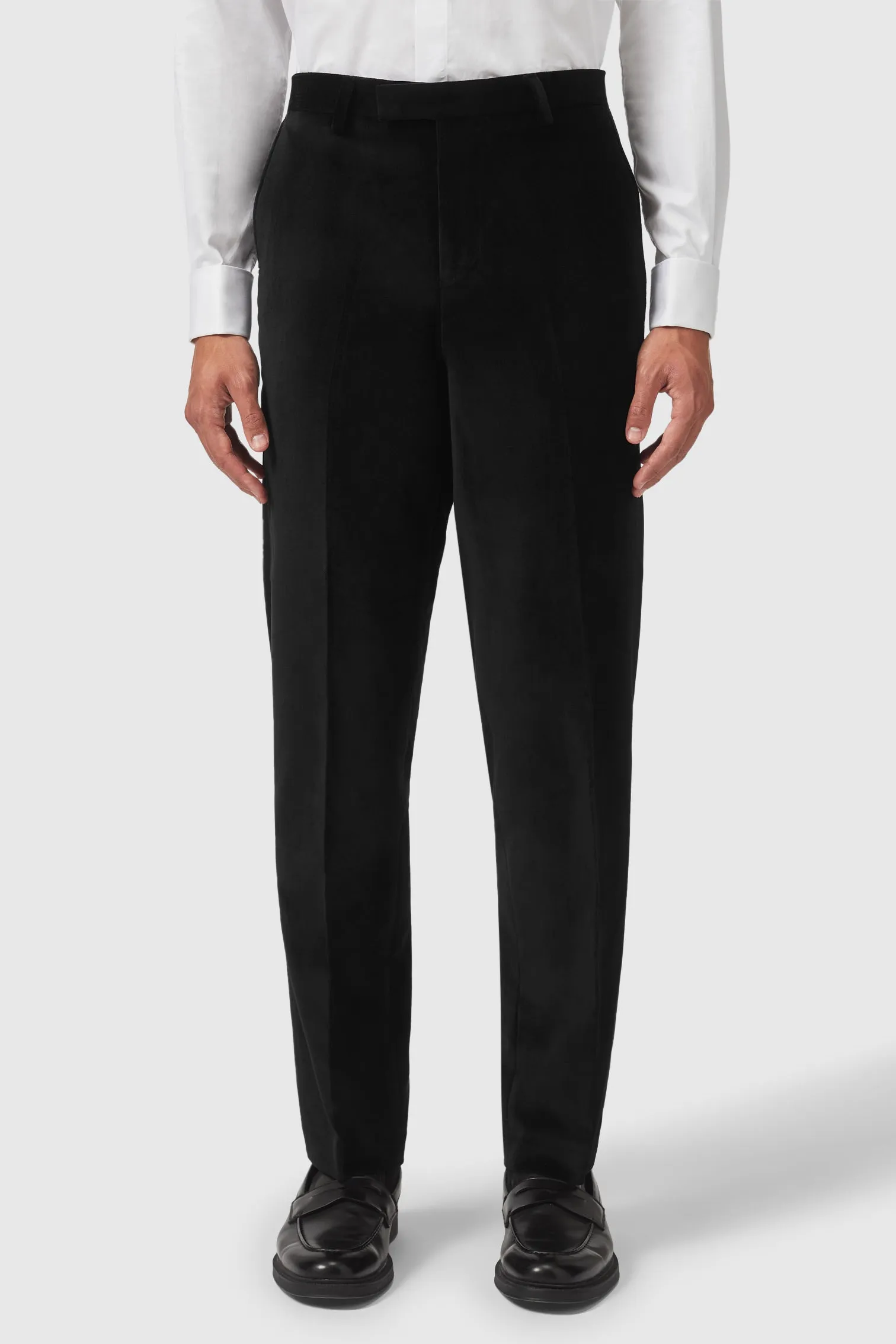 Sylvester Skinny Fit Black Velvet Tuxedo Suit