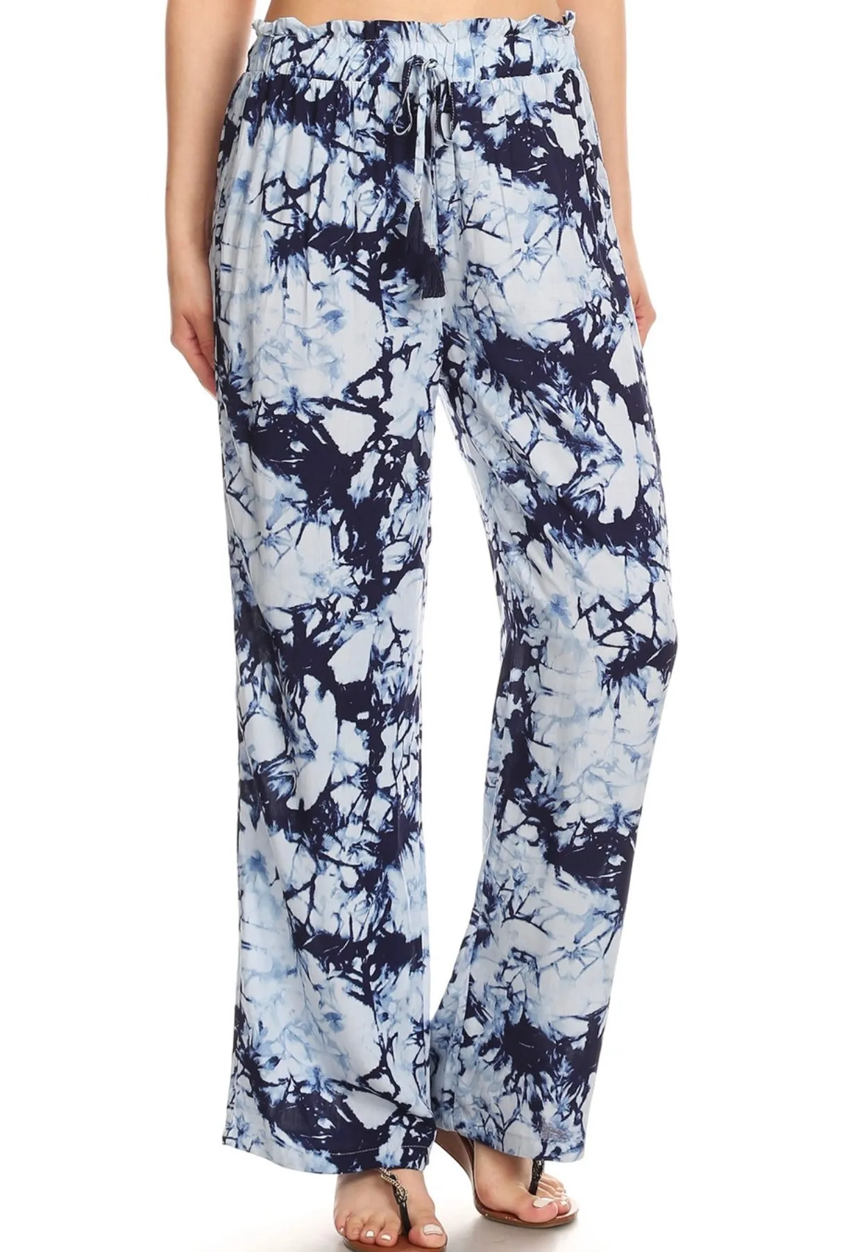 Tie Dye Palazzo Drawstring Pants